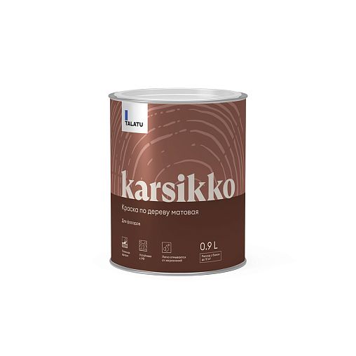 Краска по дереву Talatu Karsikko, матовая, база C, бесцветная, 0,9 л фото