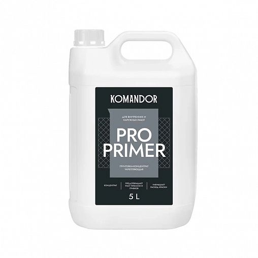 Грунтовка универсальная концентрат 1:3 Komandor Pro Primer, 5 л фото Грунтовка универсальная концентрат 1:3 Komandor Pro Primer, 5 л фото
