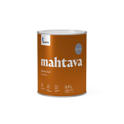 Грунт-эмаль по ржавчине 3 в 1 Talatu Mahtava, глянцевая, 0,9 л, RAL 7004, серый фото