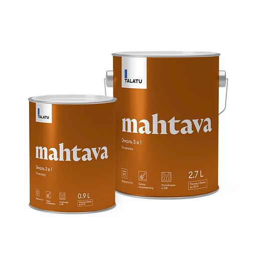 Грунт-эмаль по ржавчине 3 в 1 Talatu Mahtava, глянцевая, база C, бесцветная, 0,9 л фото
