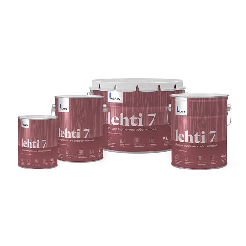 Лак для дерева Talatu Lehti 7, акриловый, матовый, база С, бесцветный, 4,5 л фото