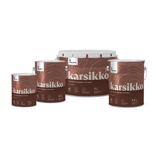 Краска по дереву Talatu Karsikko, матовая, база C, бесцветная, 2,7 л фото