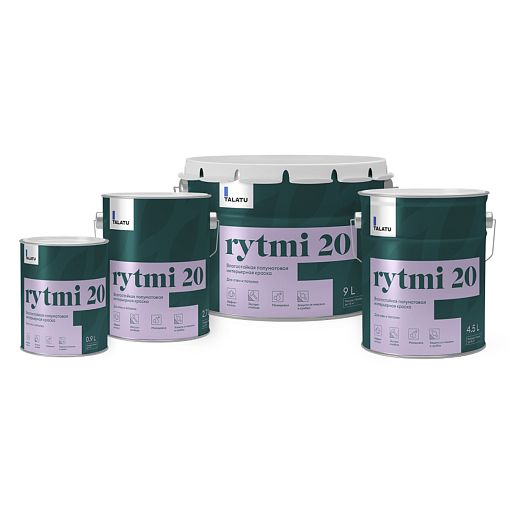 Краска интерьерная влагостойкая Talatu Rytmi 20, полуматовая, база C, бесцветная, 2,7 л фото