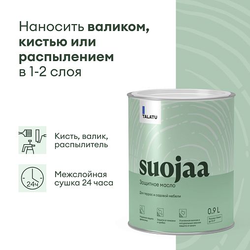 Масло для террас и садовой мебели Talatu Suojaa, база С, бесцветное, 0,9 л фото