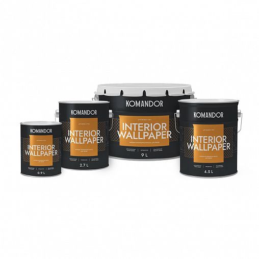 Краска для обоев Komandor Interior Wallpaper, матовая, база А, белая, 2,7 л фото Краска для обоев Komandor Interior Wallpaper, матовая, база А, белая, 2,7 л фото