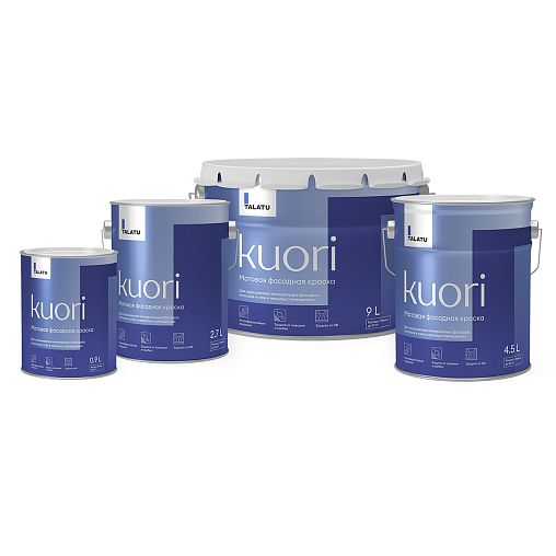 Краска фасадная Talatu Kuori, матовая, база А, белая, 0,9 л фото