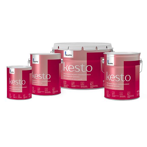Краска фасадная Talatu Kesto, матовая, база С, бесцветная, 2,7 л фото