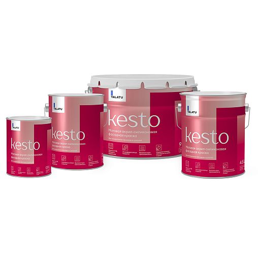 Краска фасадная Talatu Kesto, матовая, база А, белая, 0,9 л фото