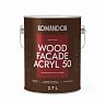 Краска для деревянных фасадов Komandor Wood Facade Acryl 50, база C, бесцветная, 2,7 л фото