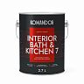 Краска интерьерная влагостойкая Komandor Interior Bath&Kitchen 7, матовая, база А, белая, 2,7 л фото