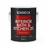Краска интерьерная влагостойкая Komandor Interior Bath&Kitchen 20, полуматовая, база А, белая, 2,7 л фото