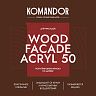 Краска для деревянных фасадов Komandor Wood Facade Acryl 50, полуглянцевая, база C, бесцветная, 9 л фото